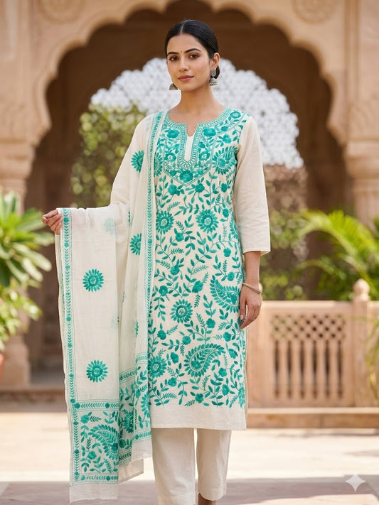 Chikonwala's Exclusive Hand Embroidered Fulkari Dress