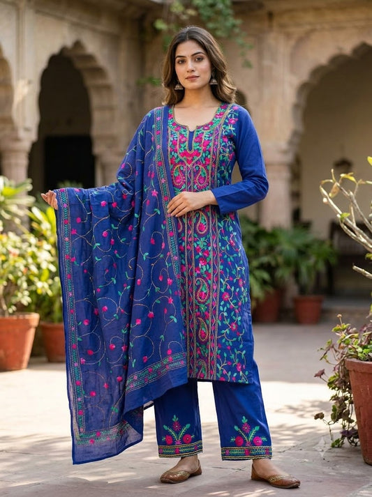 Chikonwala's Exclusive Hand Embroidered Fulkari Dress