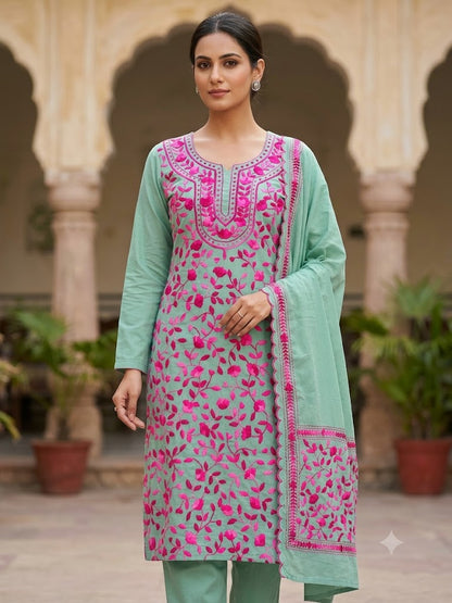 Chikonwala's Exclusive Hand Embroidered Fulkari Dress