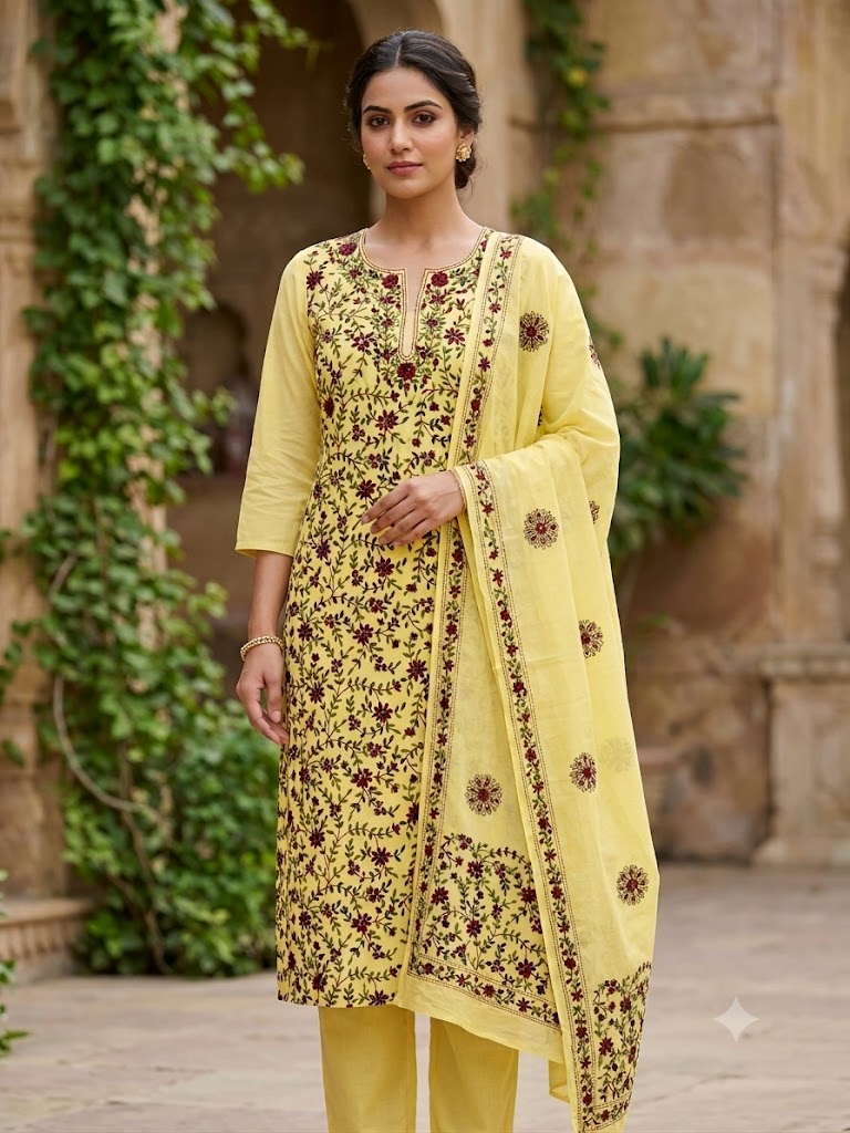 Chikonwala's Exclusive Hand Embroidered Fulkari Dress