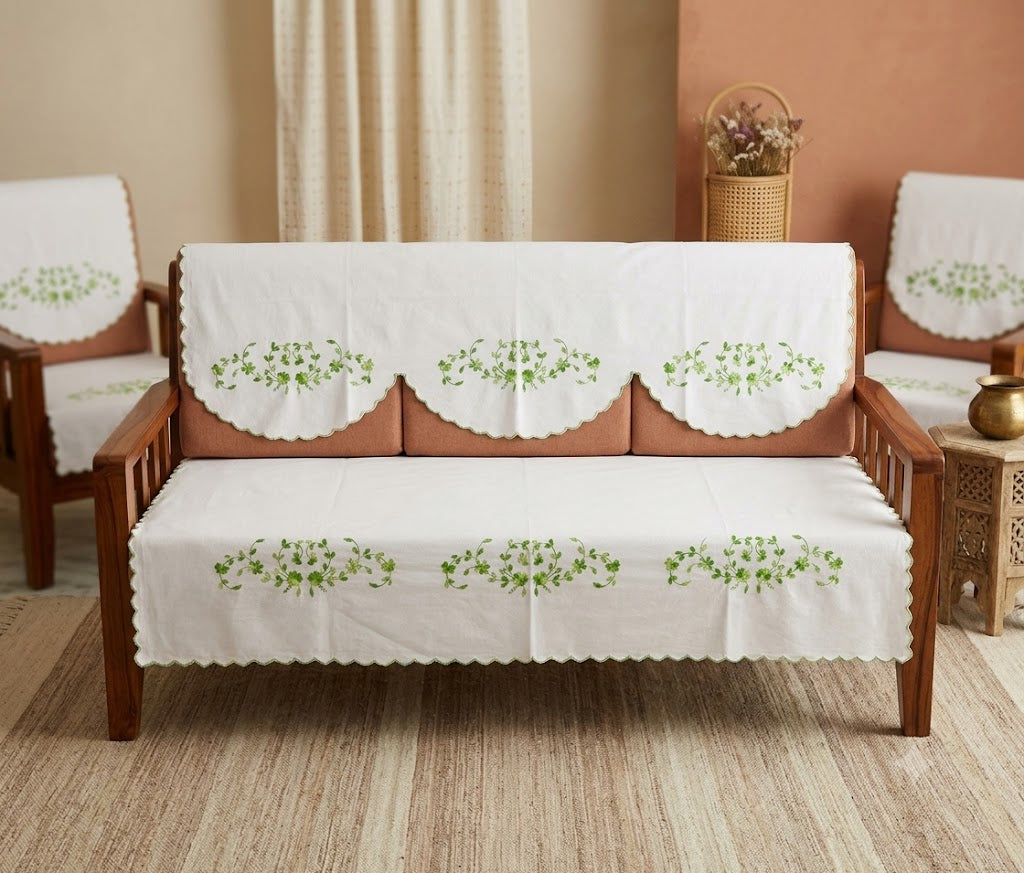 Hand Embroidered Sofa Cover (3+1+1 Seater)