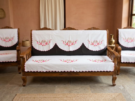 Hand Embroidered Sofa Cover (3+1+1 Seater)