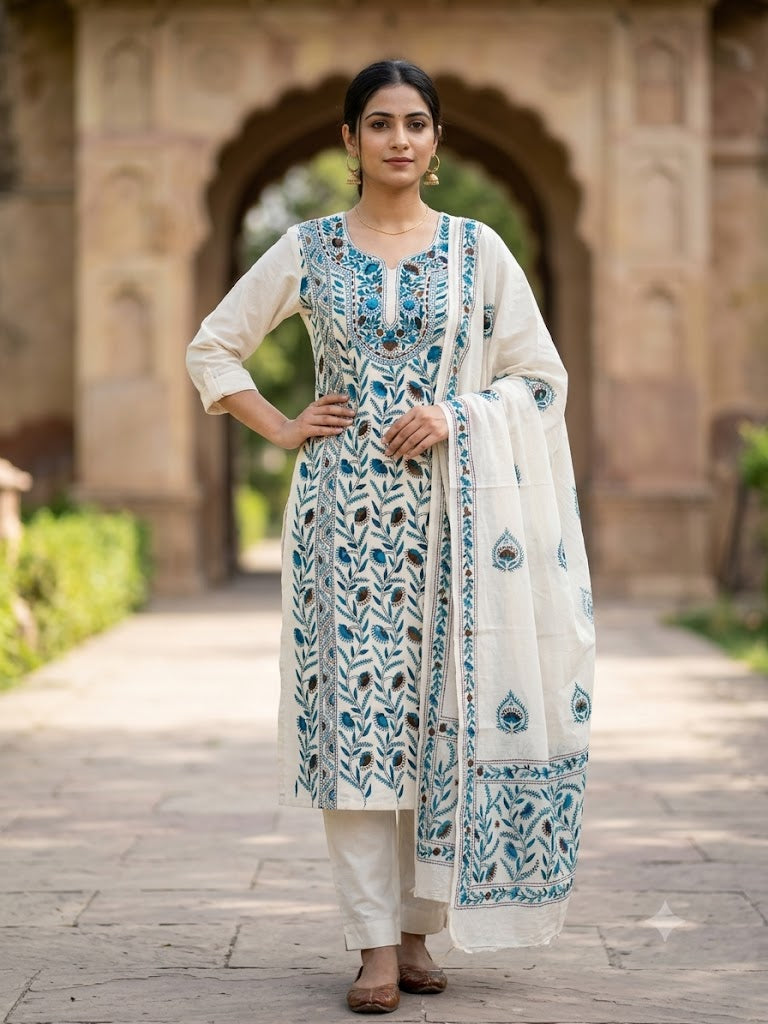 Chikonwala's Exclusive Hand Embroidered Fulkari Dress