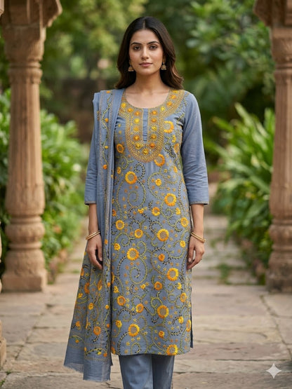 Chikonwala's Exclusive Hand Embroidered Fulkari Dress