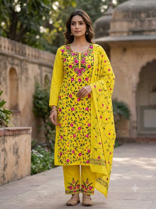 Chikonwala's Exclusive Hand Embroidered Fulkari Dress