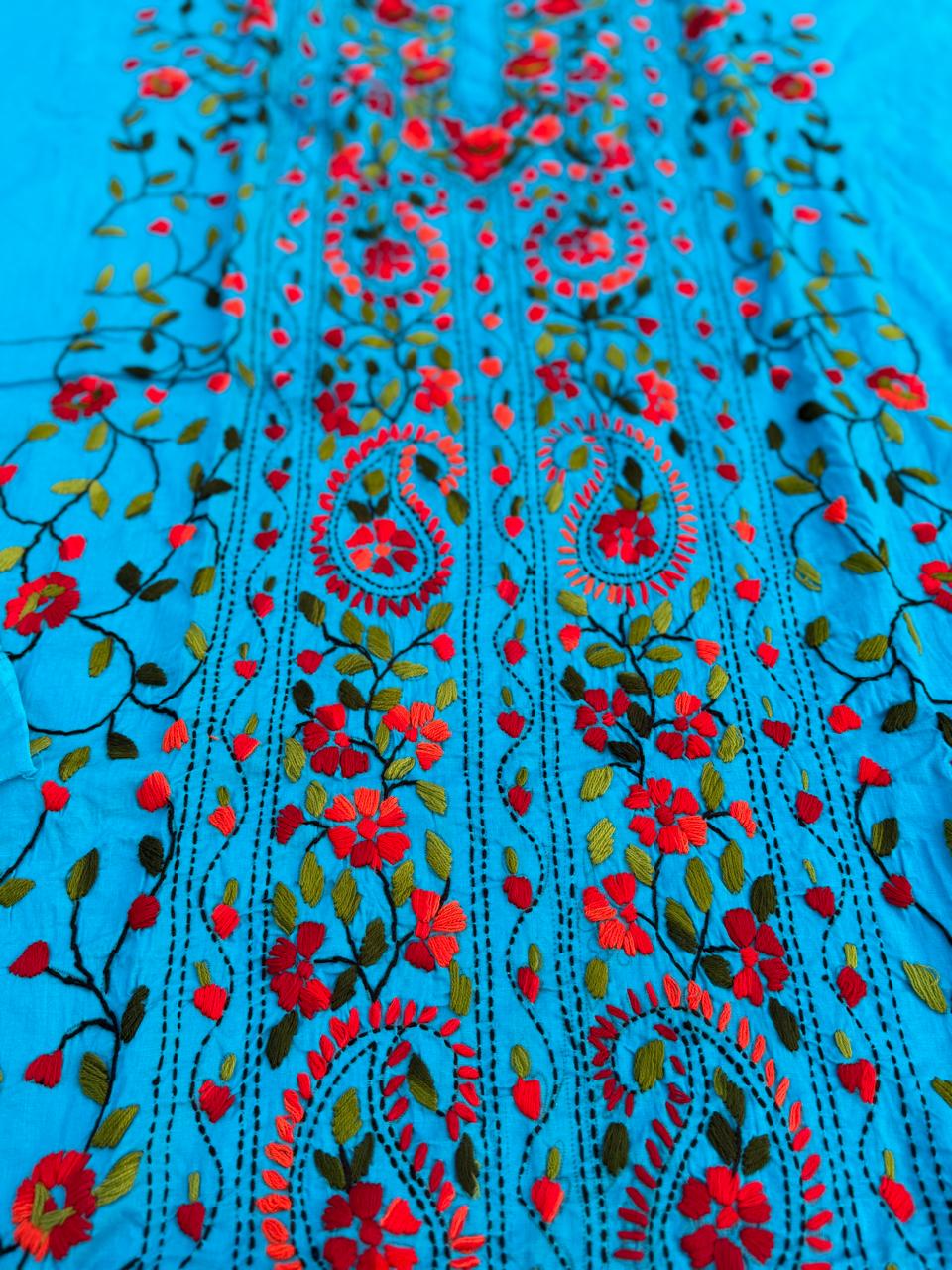 Chikonwala's Exclusive Hand Embroidered Fulkari Dress