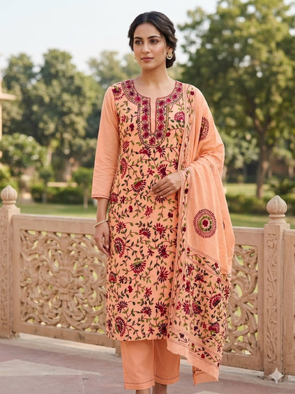Chikonwala's Exclusive Hand Embroidered Fulkari Dress