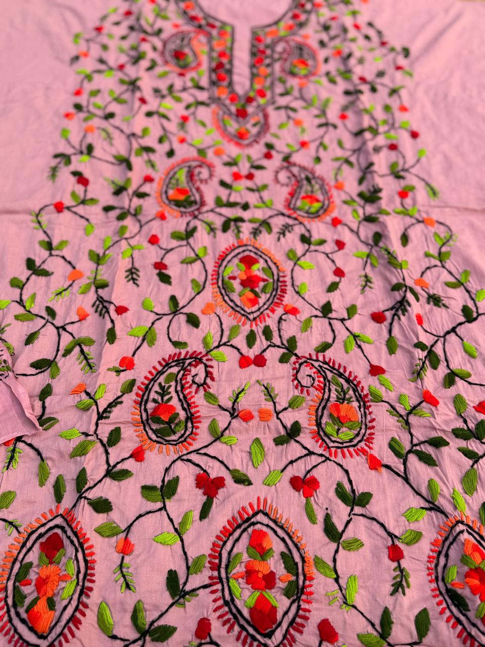 Chikonwala's Exclusive Hand Embroidered Fulkari Dress