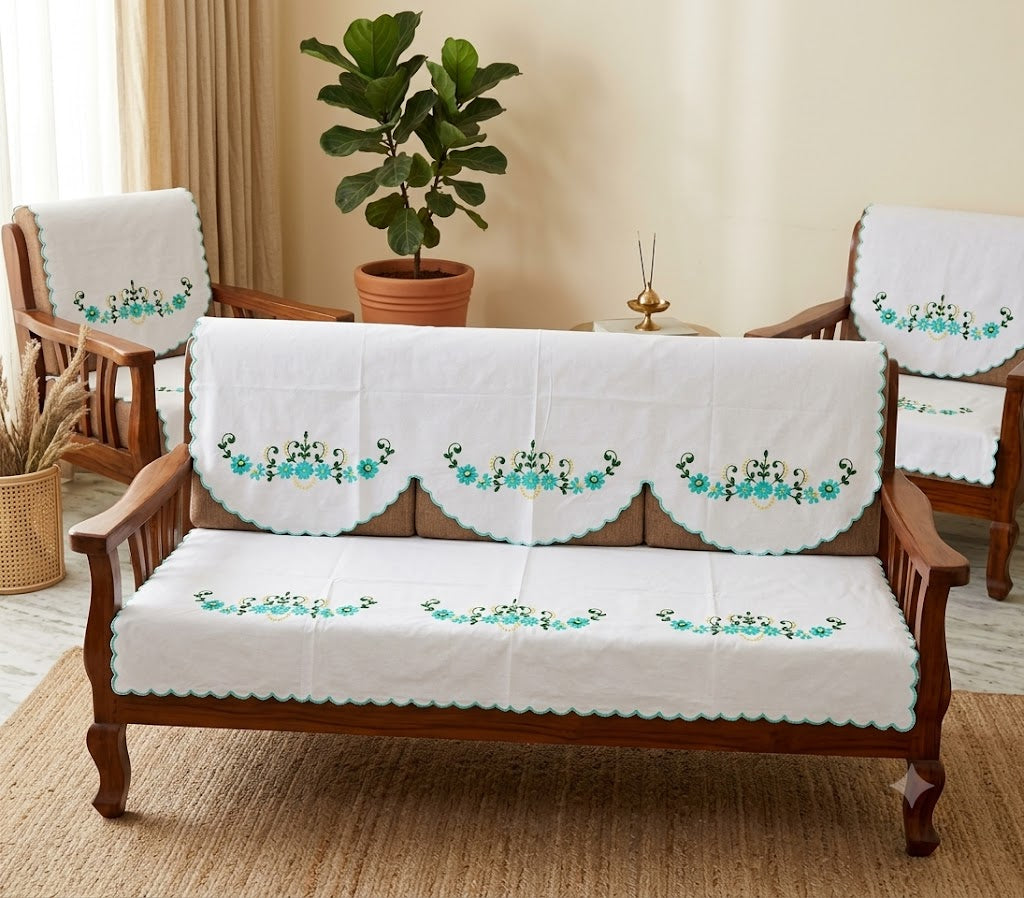 Hand Embroidered Sofa Cover (3+1+1 Seater)