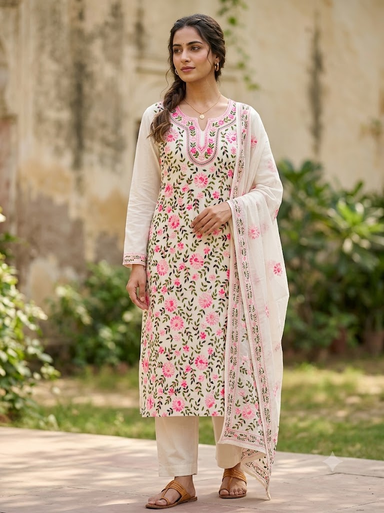 Chikonwala's Exclusive Hand Embroidered Fulkari Dress