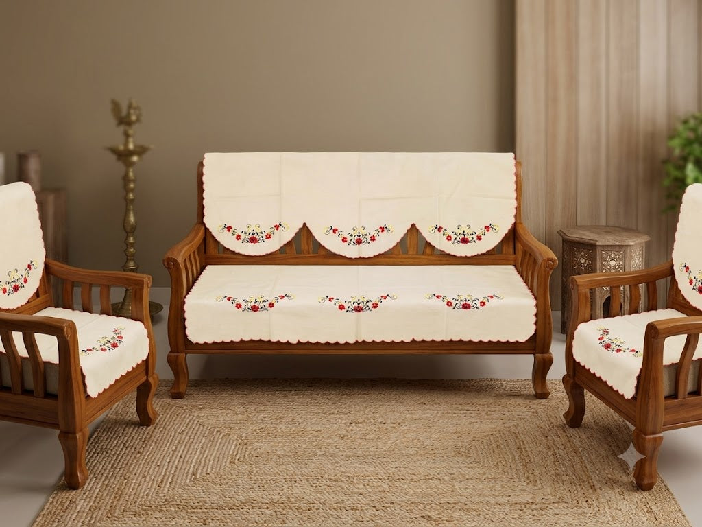 Hand Embroidered Sofa Cover (3+1+1 Seater)