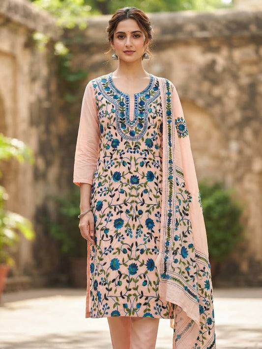 Chikonwala's Exclusive Hand Embroidered Fulkari Dress