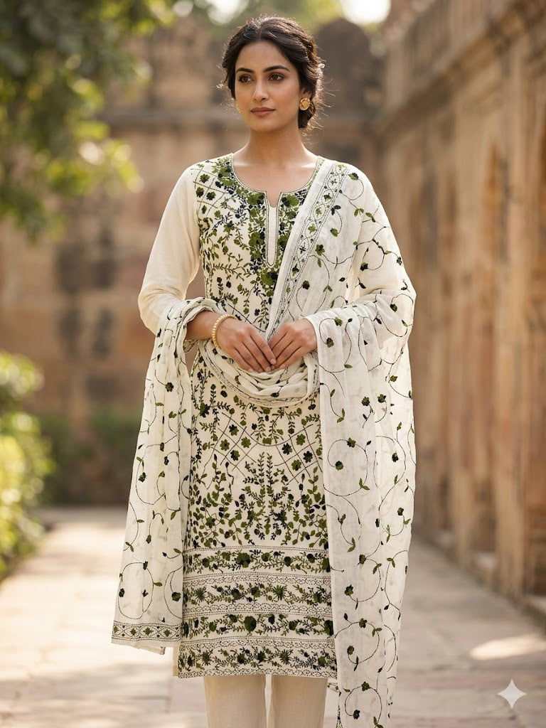 Chikonwala's Exclusive Hand Embroidered Fulkari Dress