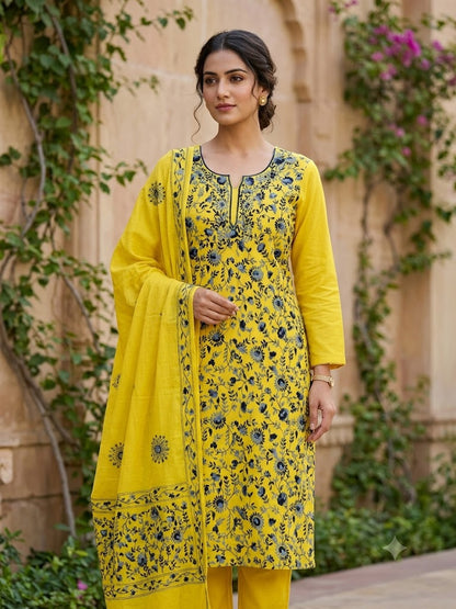 Chikonwala's Exclusive Hand Embroidered Fulkari Dress