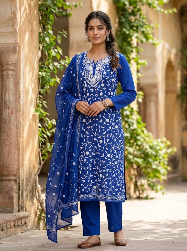 Chikonwala's Exclusive Hand Embroidered Fulkari Dress