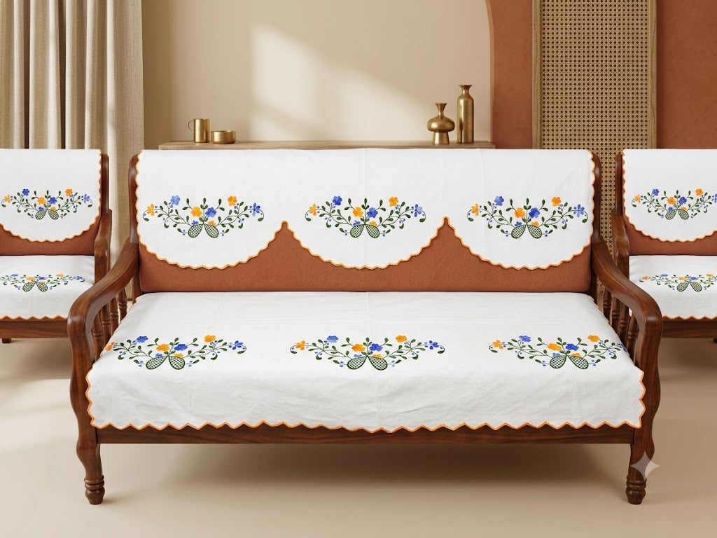 Hand Embroidered Sofa Cover (3+1+1 Seater)