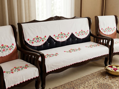 Hand Embroidered Sofa Cover (3+1+1 Seater)