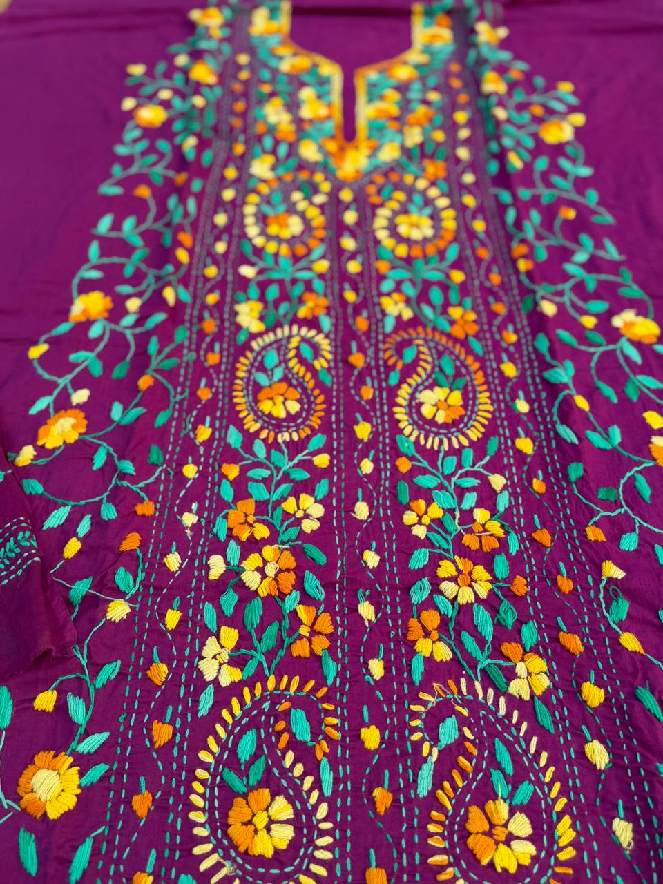 Chikonwala's Exclusive Hand Embroidered Fulkari Dress