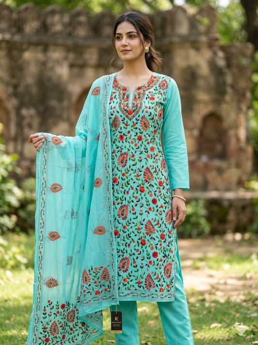 Chikonwala's Exclusive Hand Embroidered Fulkari Dress