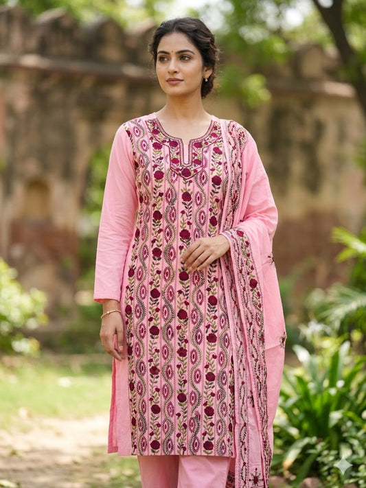 Chikonwala's Exclusive Hand Embroidered Fulkari Dress