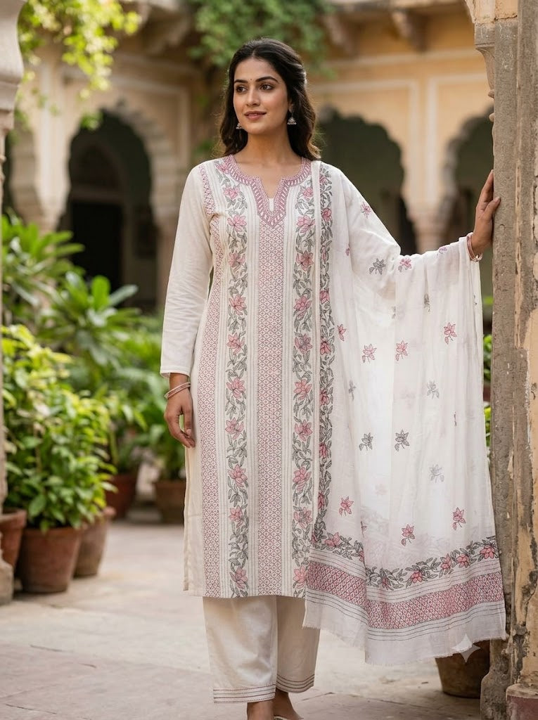 Chikonwala's Exclusive Hand Embroidered Bedding Kantha Dress