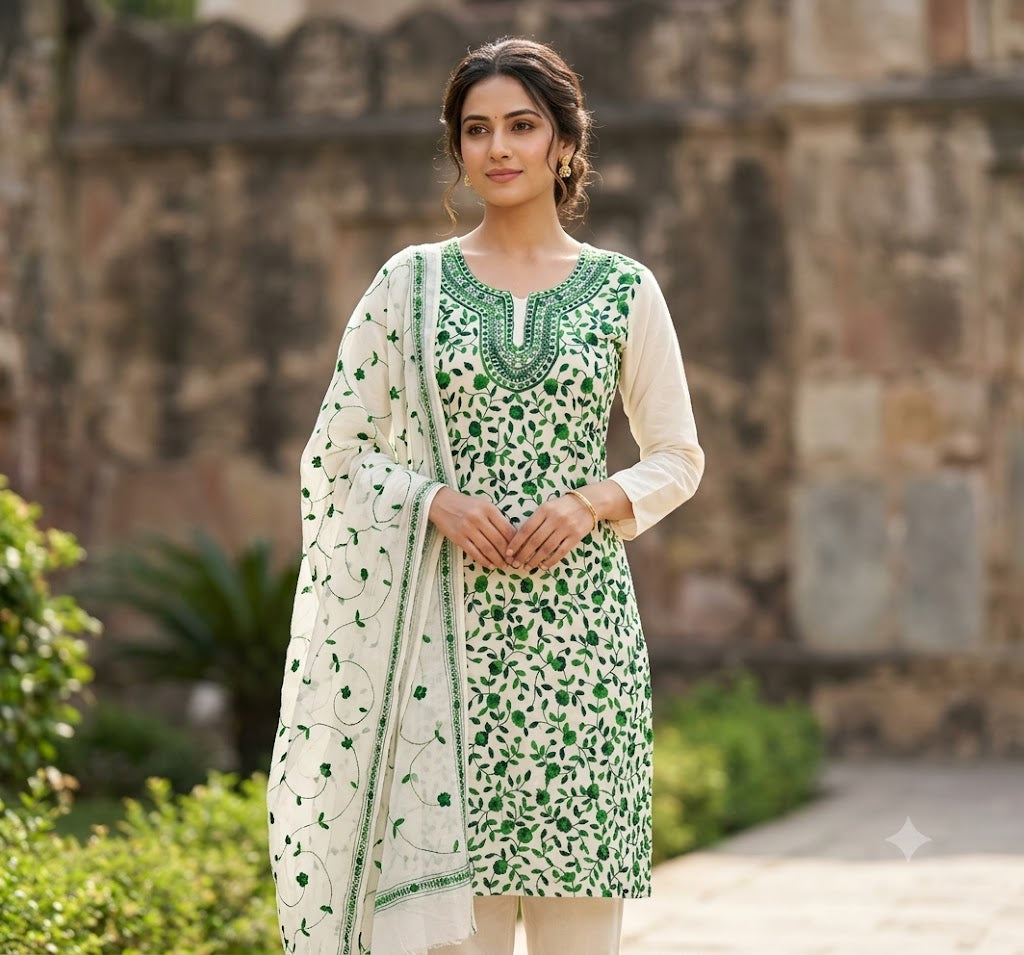 Chikonwala's Exclusive Hand Embroidered Fulkari Dress