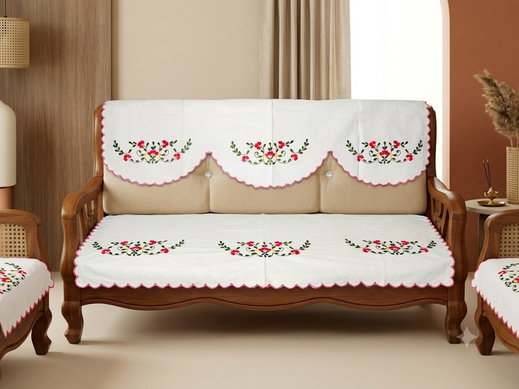Hand Embroidered Sofa Cover (3+1+1 Seater)