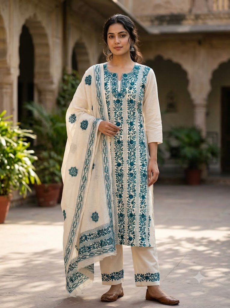 Chikonwala's Exclusive Hand Embroidered Fulkari Dress