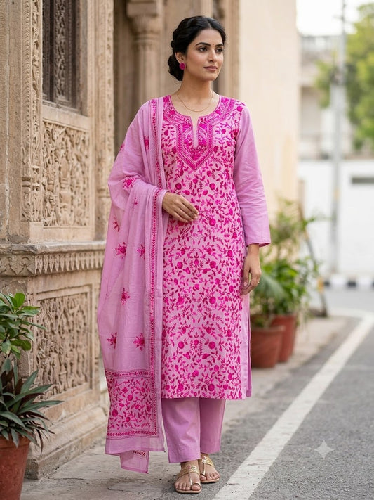 Chikonwala's Exclusive Hand Embroidered Fulkari Dress