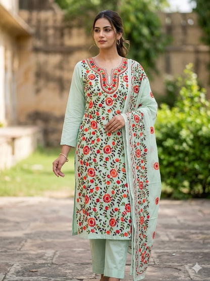 Chikonwala's Exclusive Hand Embroidered Fulkari Dress