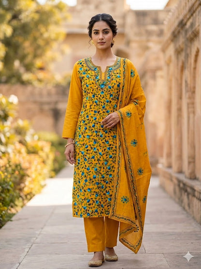 Chikonwala's Exclusive Hand Embroidered Fulkari Dress