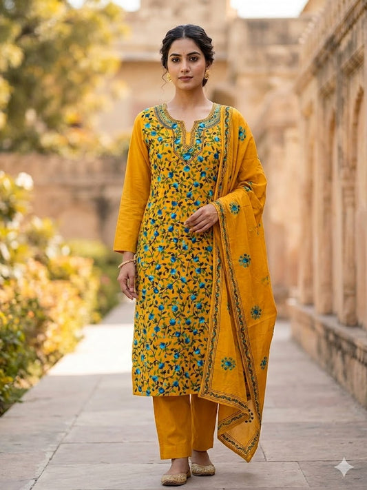 Chikonwala's Exclusive Hand Embroidered Fulkari Dress