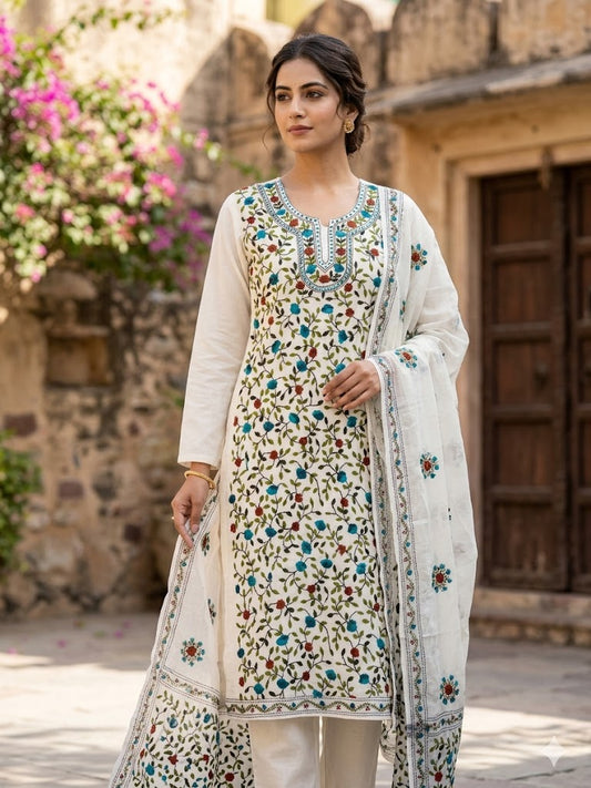Chikonwala's Exclusive Hand Embroidered Fulkari Dress