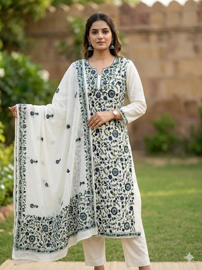 Chikonwala's Exclusive Hand Embroidered Fulkari Dress