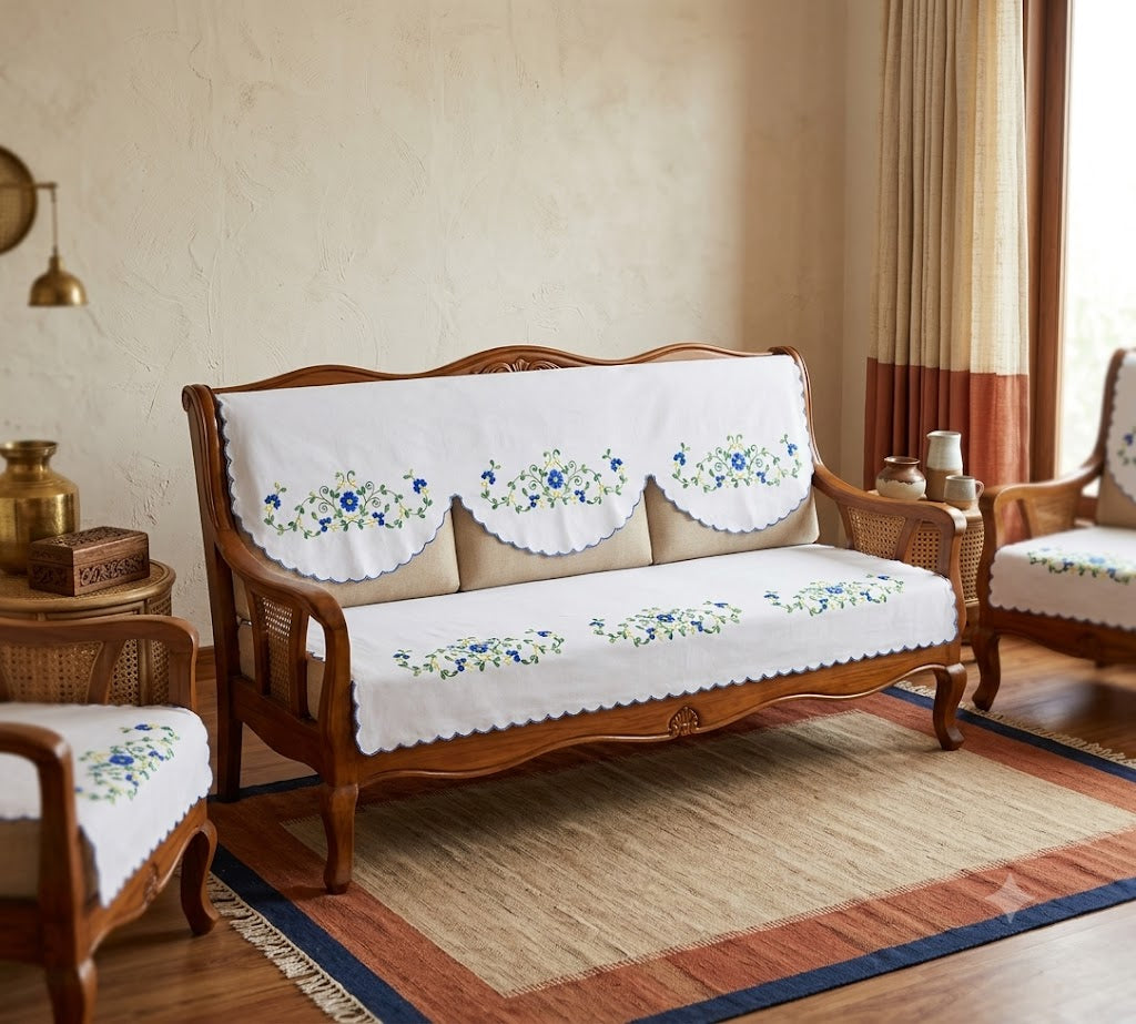 Hand Embroidered Sofa Cover (3+1+1 Seater)