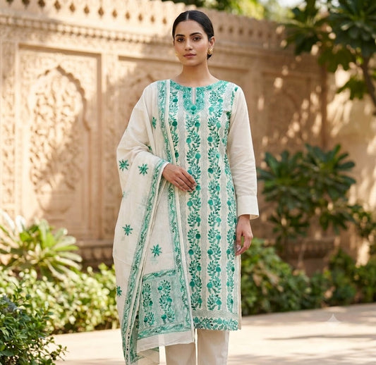 Chikonwala's Exclusive Hand Embroidered Fulkari Dress
