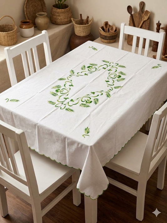 Hand Embroidered Four Seater Floral Table Cover