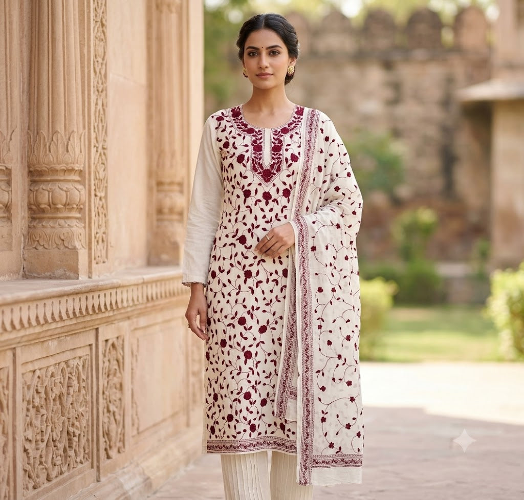 Chikonwala's Exclusive Hand Embroidered Fulkari Dress