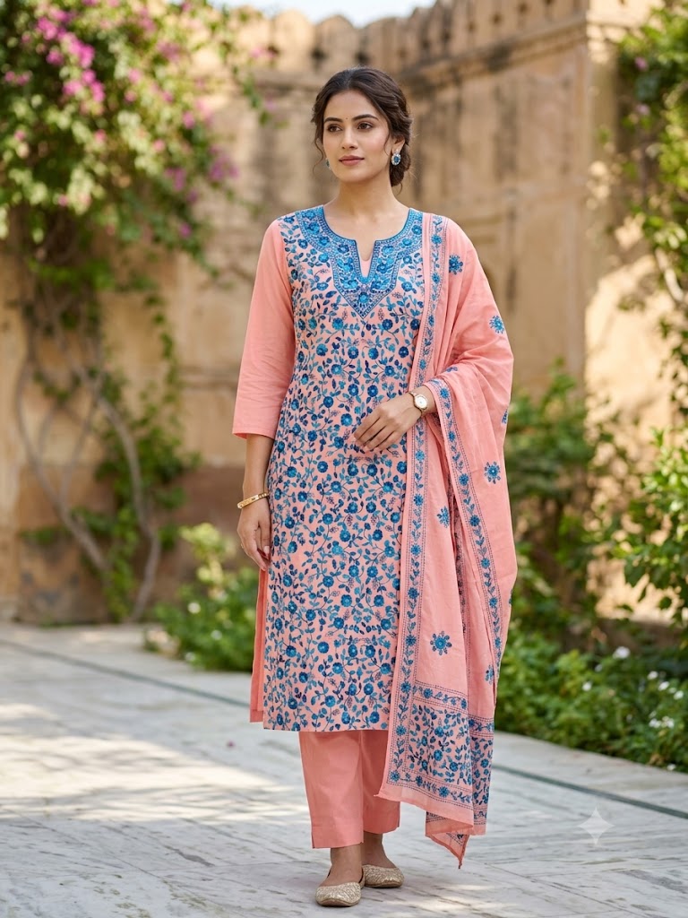 Chikonwala's Exclusive Hand Embroidered Fulkari Dress