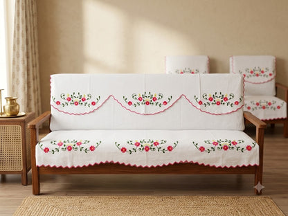 Hand Embroidered Sofa Cover (3+1+1 Seater)