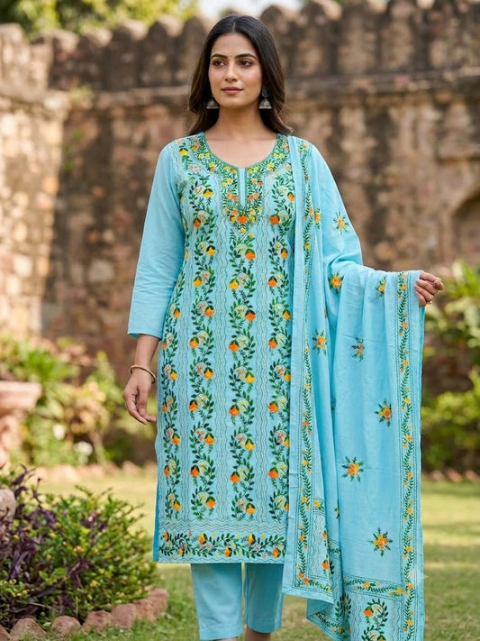 Chikonwala's Exclusive Hand Embroidered Fulkari Dress