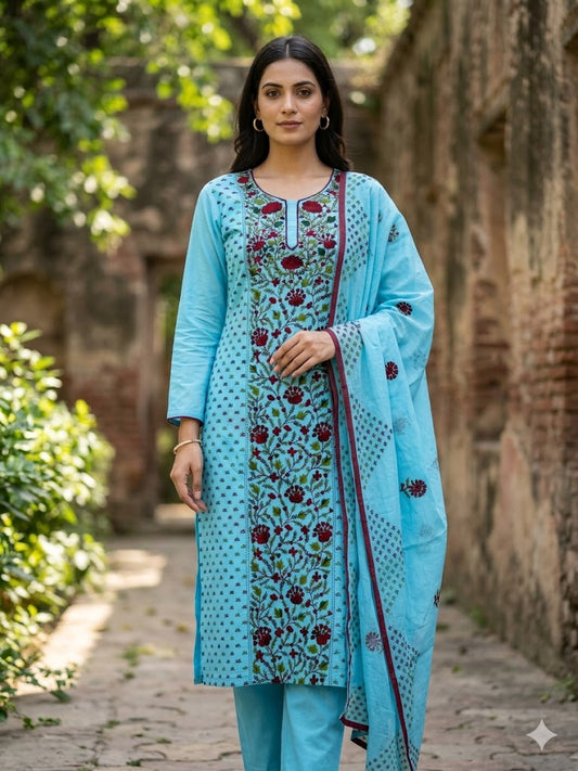 Chikonwala's Exclusive Hand Embroidered Fulkari Dress