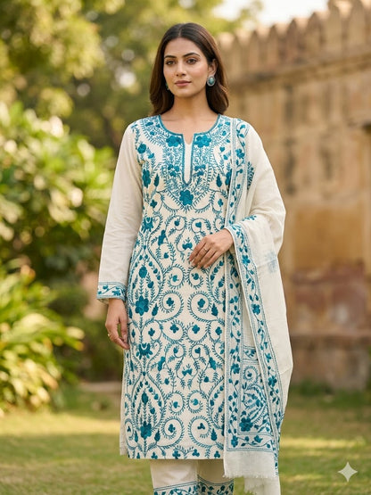 Chikonwala's Exclusive Hand Embroidered Fulkari Dress