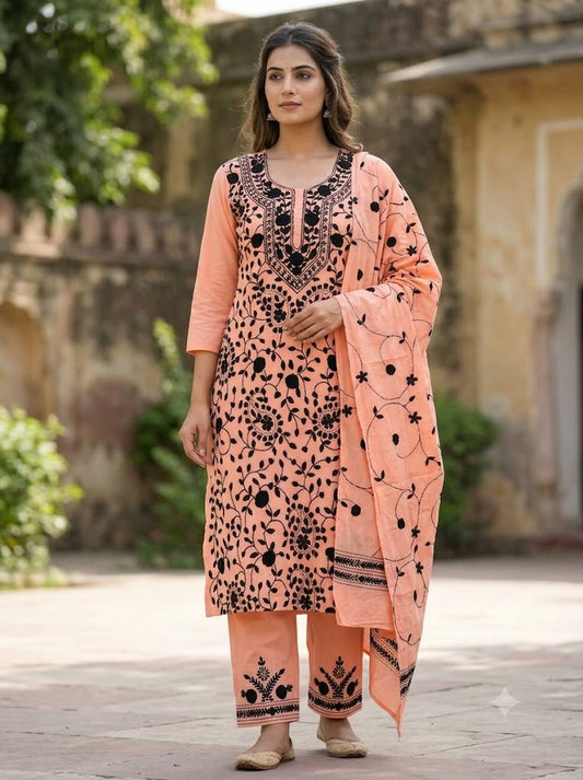 Chikonwala's Exclusive Hand Embroidered Fulkari Dress