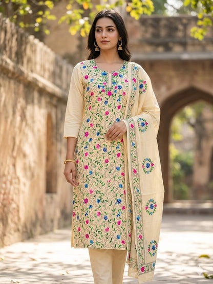 Chikonwala's Exclusive Hand Embroidered Fulkari Dress