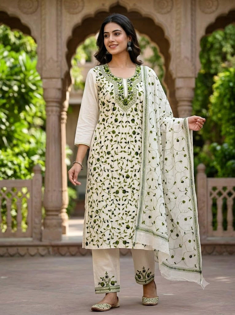 Chikonwala's Exclusive Hand Embroidered Fulkari Dress