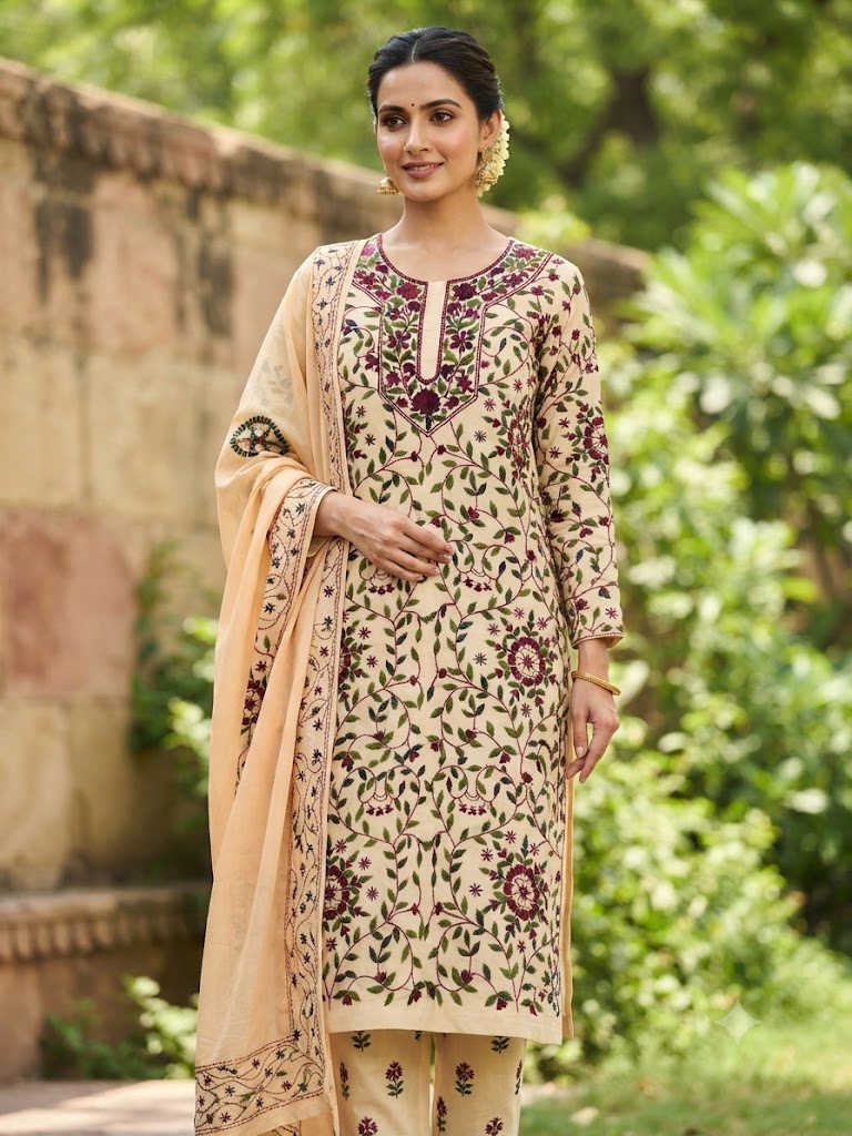Chikonwala's Exclusive Hand Embroidered Fulkari Dress