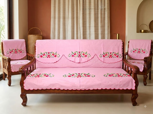 Hand Embroidered Sofa Cover (3+1+1 Seater)
