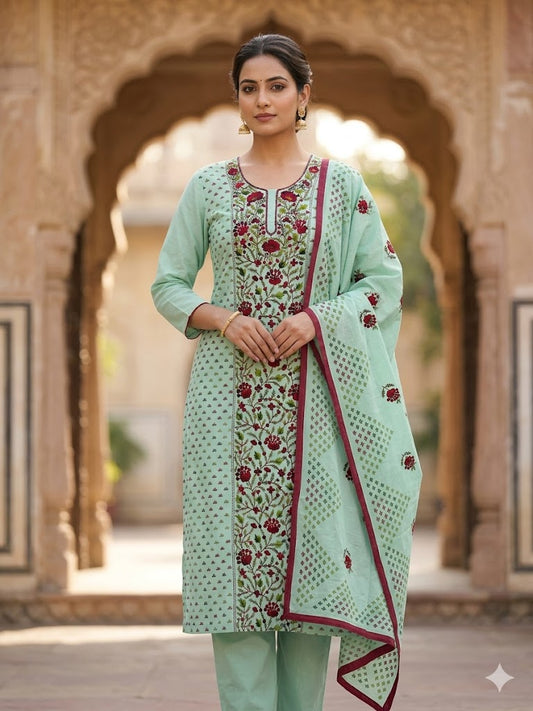 Chikonwala's Exclusive Hand Embroidered Fulkari Dress