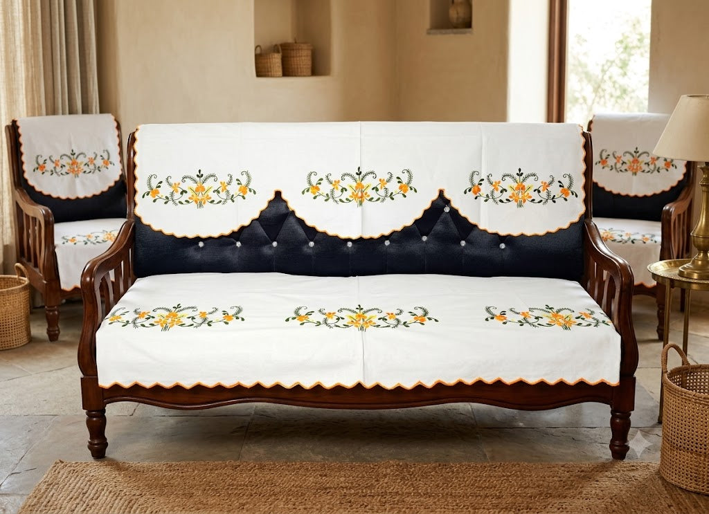 Hand Embroidered Sofa Cover (3+1+1 Seater)